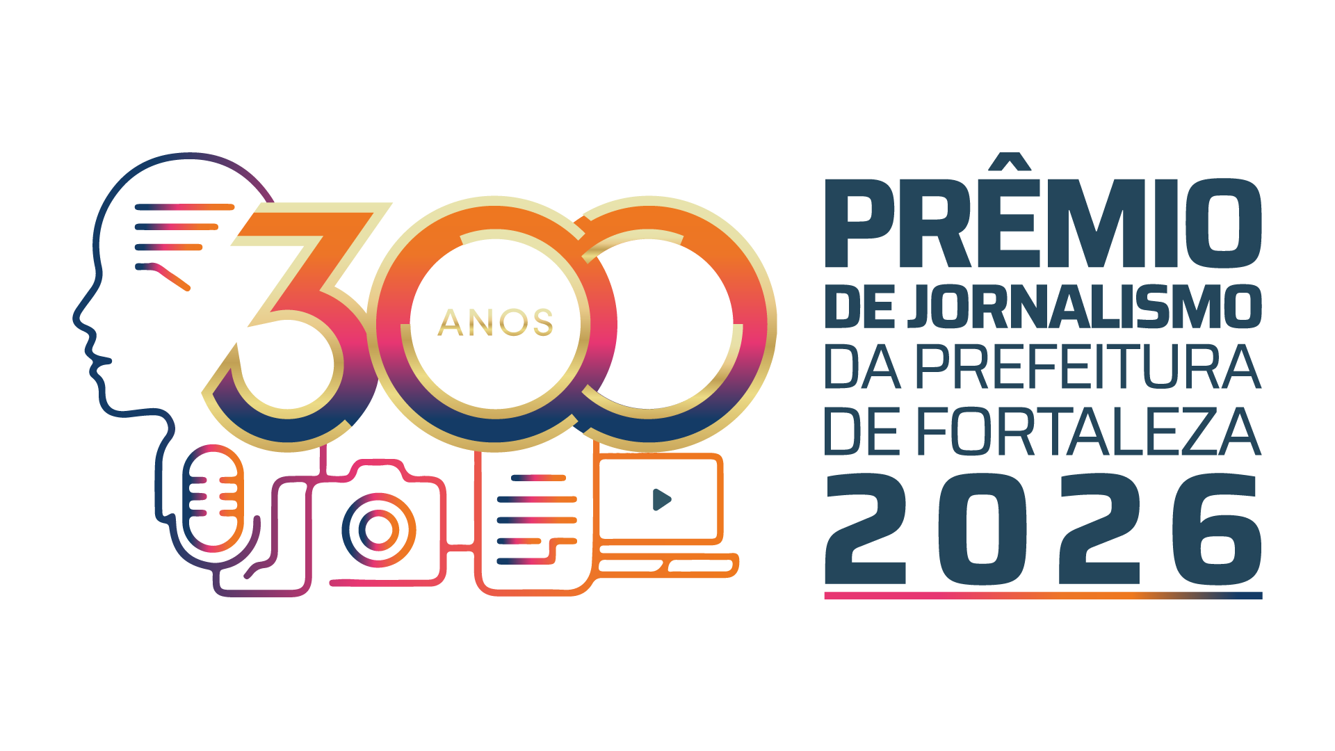 Logomarca do Premio de Jornalismo da Prefeitura de Fortaleza 2026